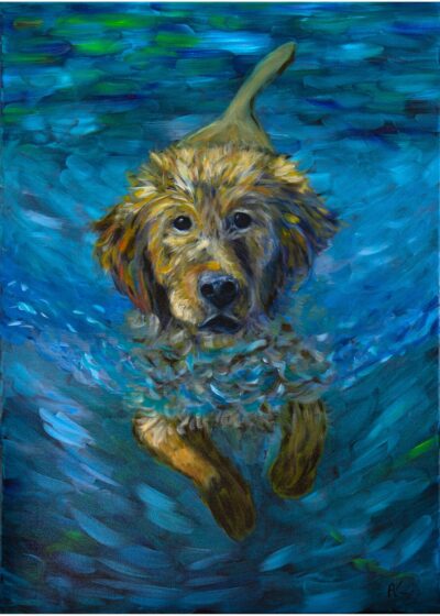 Schwimmender Welpe